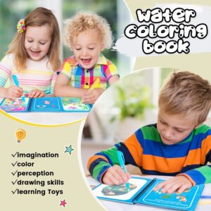Magic Water Book Painting 5 Pages Drawing Coloring Book With Magic Water Pen ( Random Design )