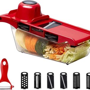 10 in 1 Mandoline Slicer Vegetable Cutter with Stainless Steel Blade Manual Potato Peeler Carrot Cheese Grater Dicer Kitchen Tool