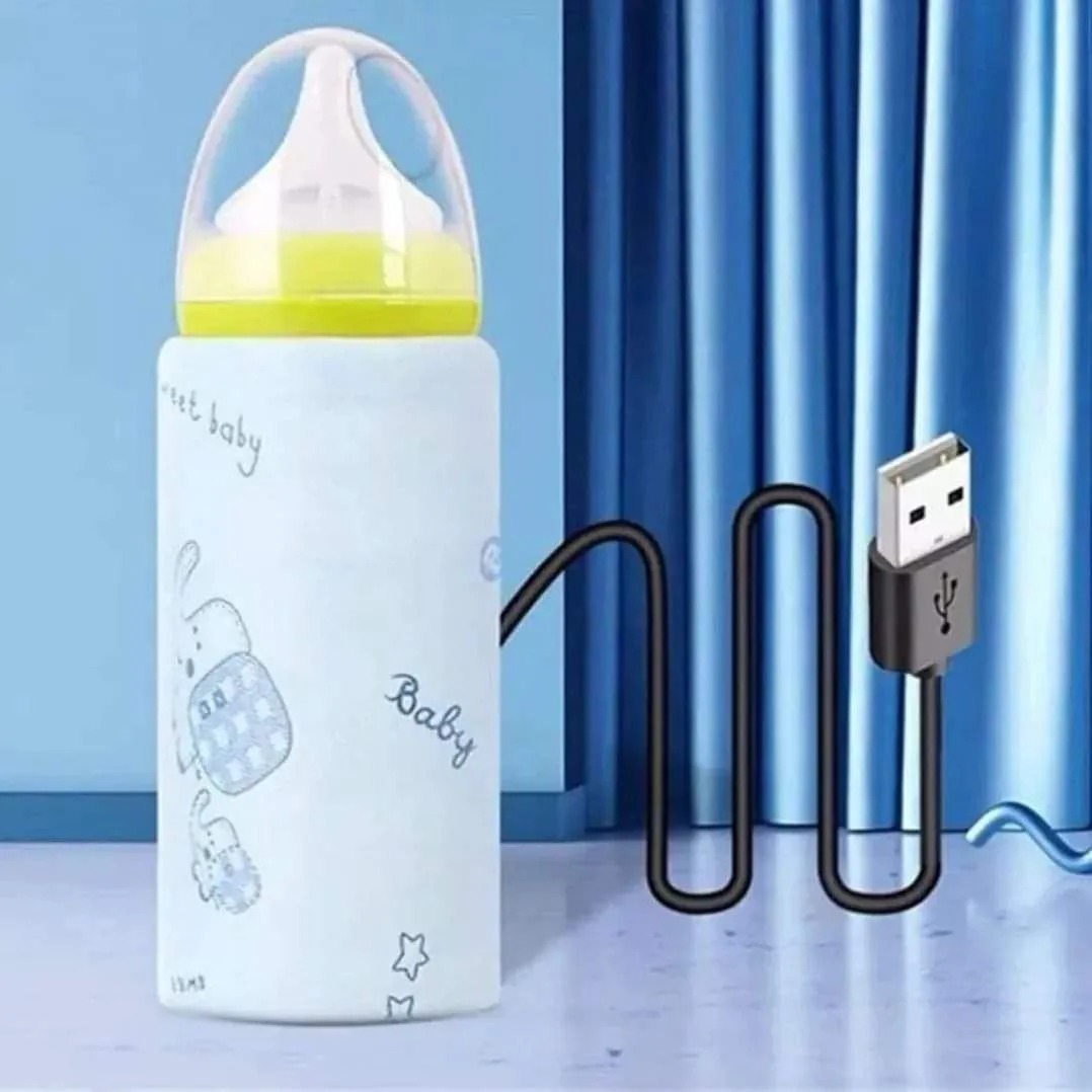 Portable USB Feeder Warmer Pouch | 42°C Constant Heating | Easy‑to‑Carry | Random Design