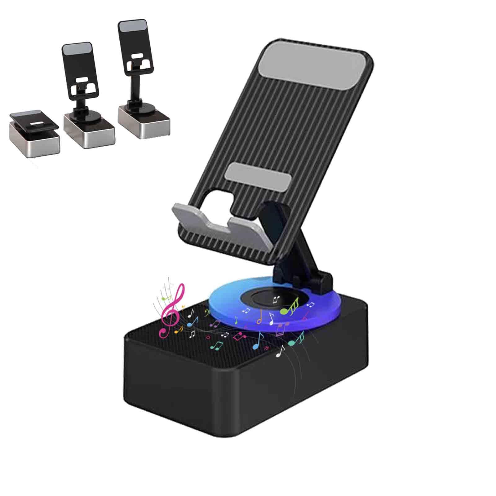 3-in-1 Rotating Foldable Mobile Phone Stand with Built-in Bluetooth Speaker – Adjustable Desktop Holder for Smartphones - Image 5