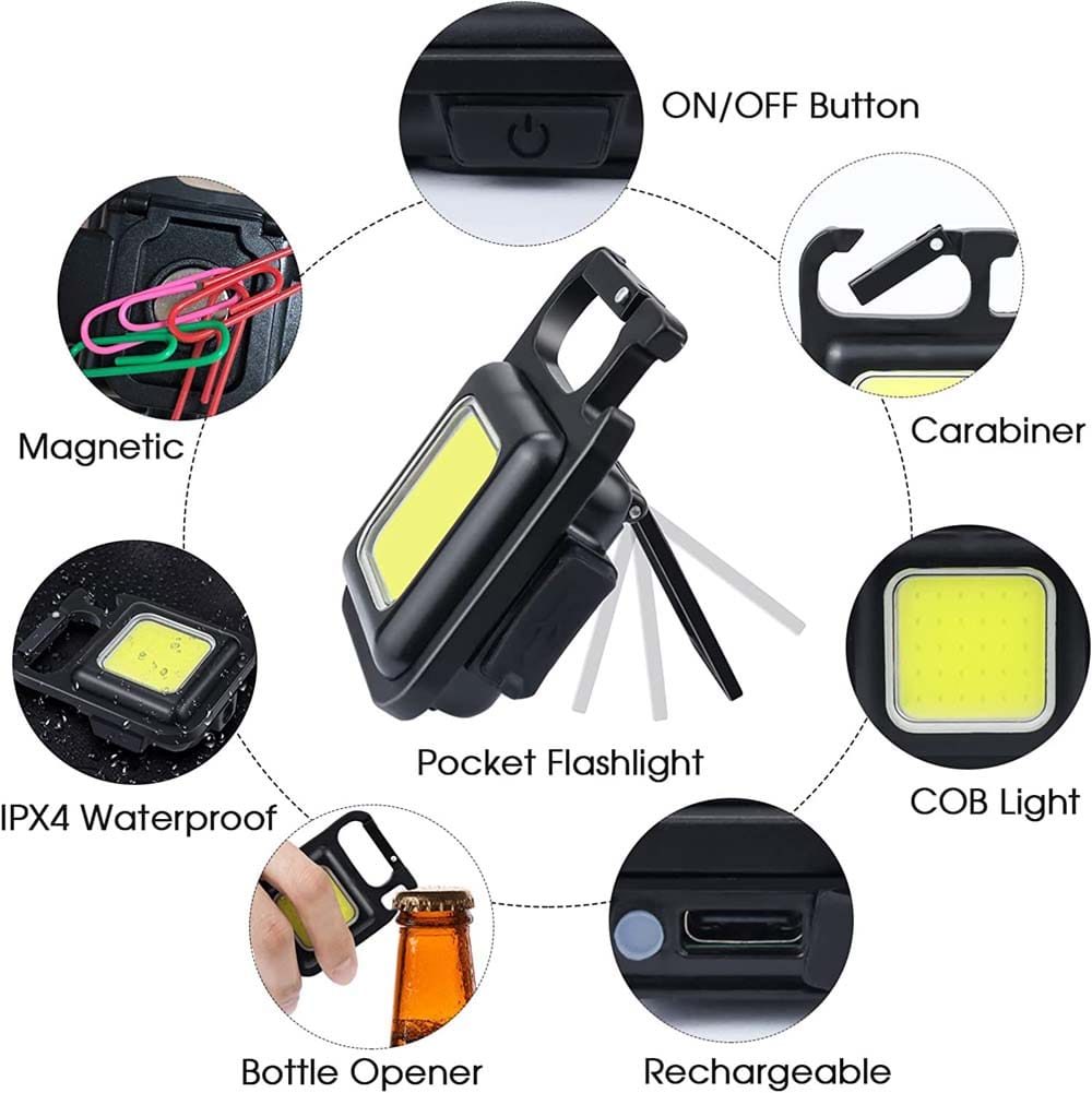 Rechargeable Mini COB Light With Box | 3in1 LED Flash Light | 3 Modes LED Torch Flashlight - Image 4