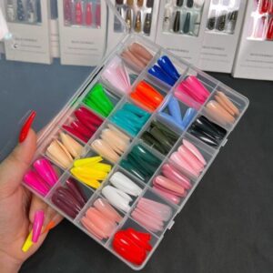 Pack Of 2 576 Pcs Artificial Nails With Free Nail Glue Made Of Abs Plastic In Multicolor