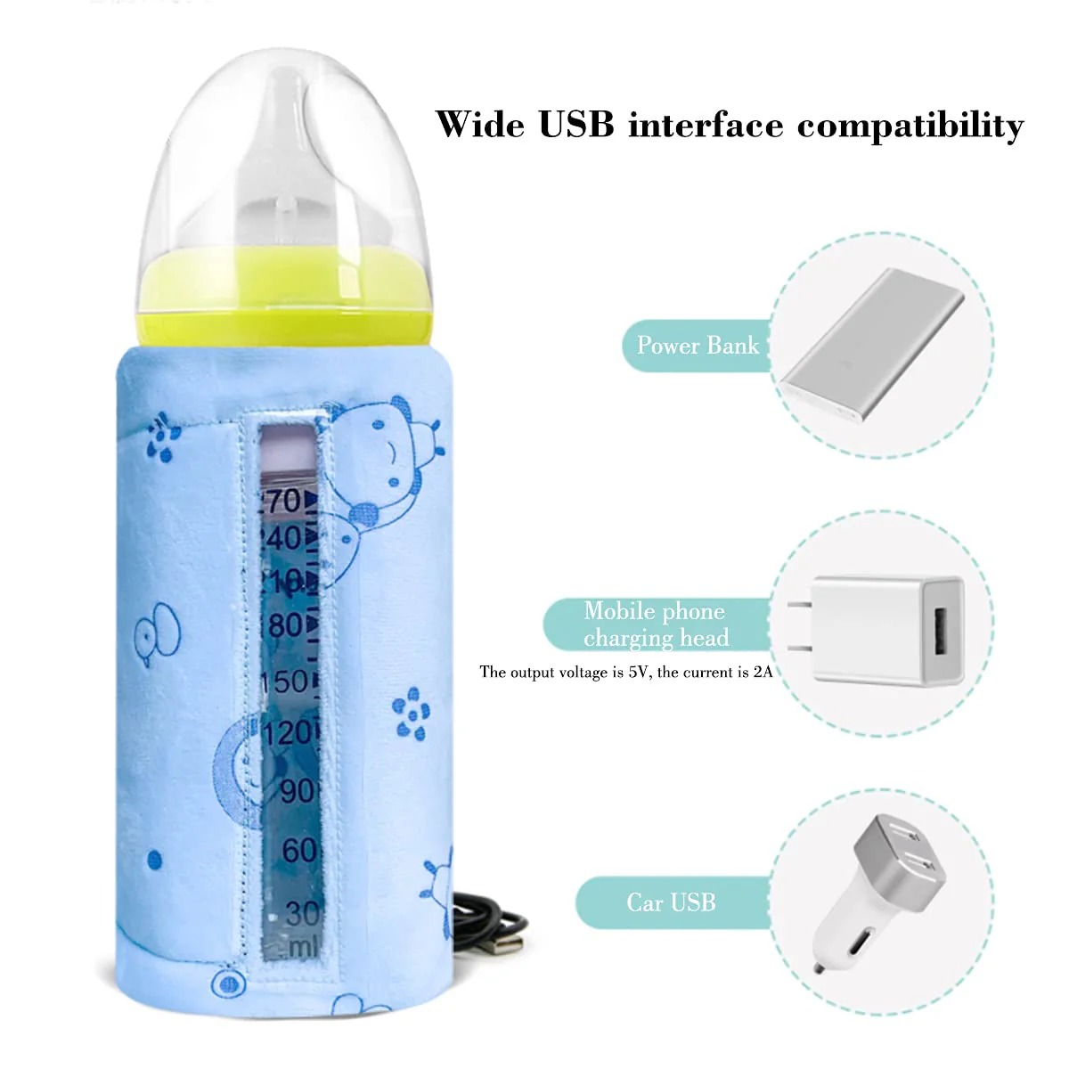 Portable USB Feeder Warmer Pouch | 42°C Constant Heating | Easy‑to‑Carry | Random Design - Image 8