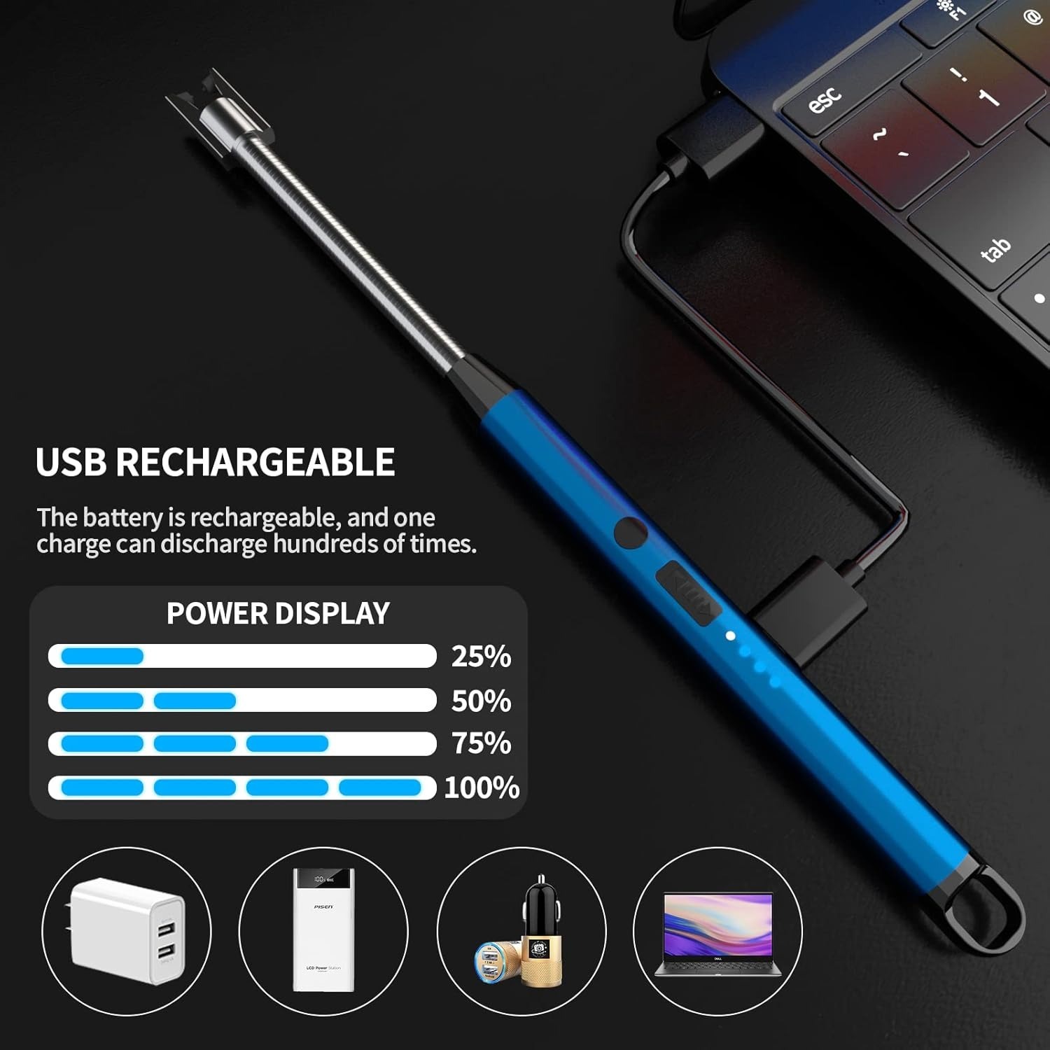 Plasma Electric Lighter – USB Rechargeable Flameless Windproof Arc Lighter - Image 4