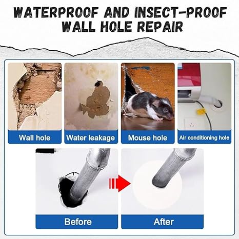 Wall Hole Sealant Strong Adhesive Sealant Clay Air Conditioning Hole Repair Cream Mud - Sealant Mud, Clay Repair Glue Pipe Sealing Fireproof Caulking Repair Mud Hole, Hole Filler - 01 PCs - Image 7