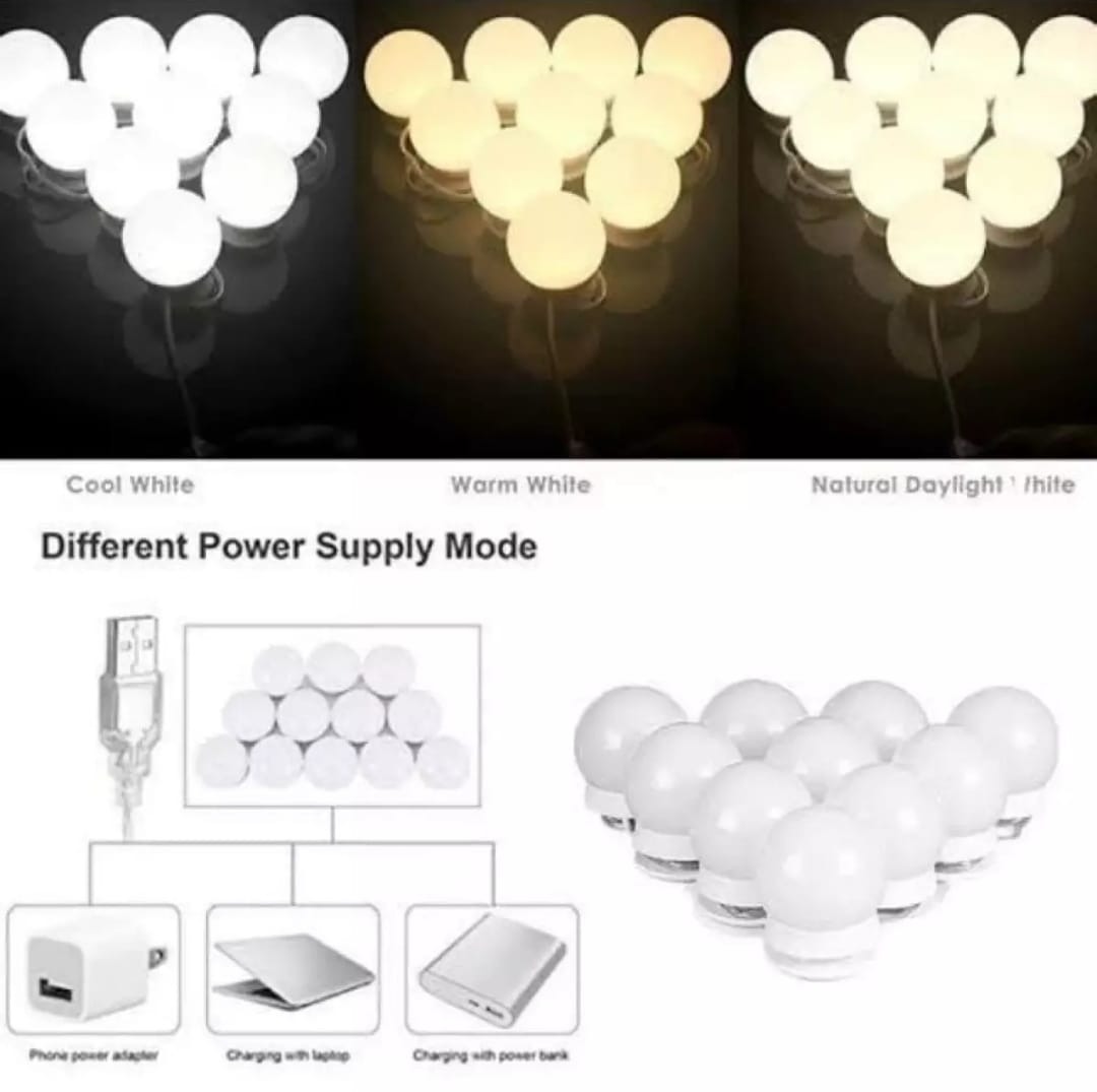 Dimmable LED Vanity Mirror Lights Kit – 10 LED Hollywood Style Bulbs for Makeup Dressing Table & Bathroom Mirror - Image 5