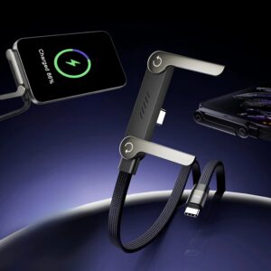 240W 2-in-1 USB-C to C Fast Charging Cable With Foldable Bracket | Type-C to Type-C Data Cable & Desktop Holder