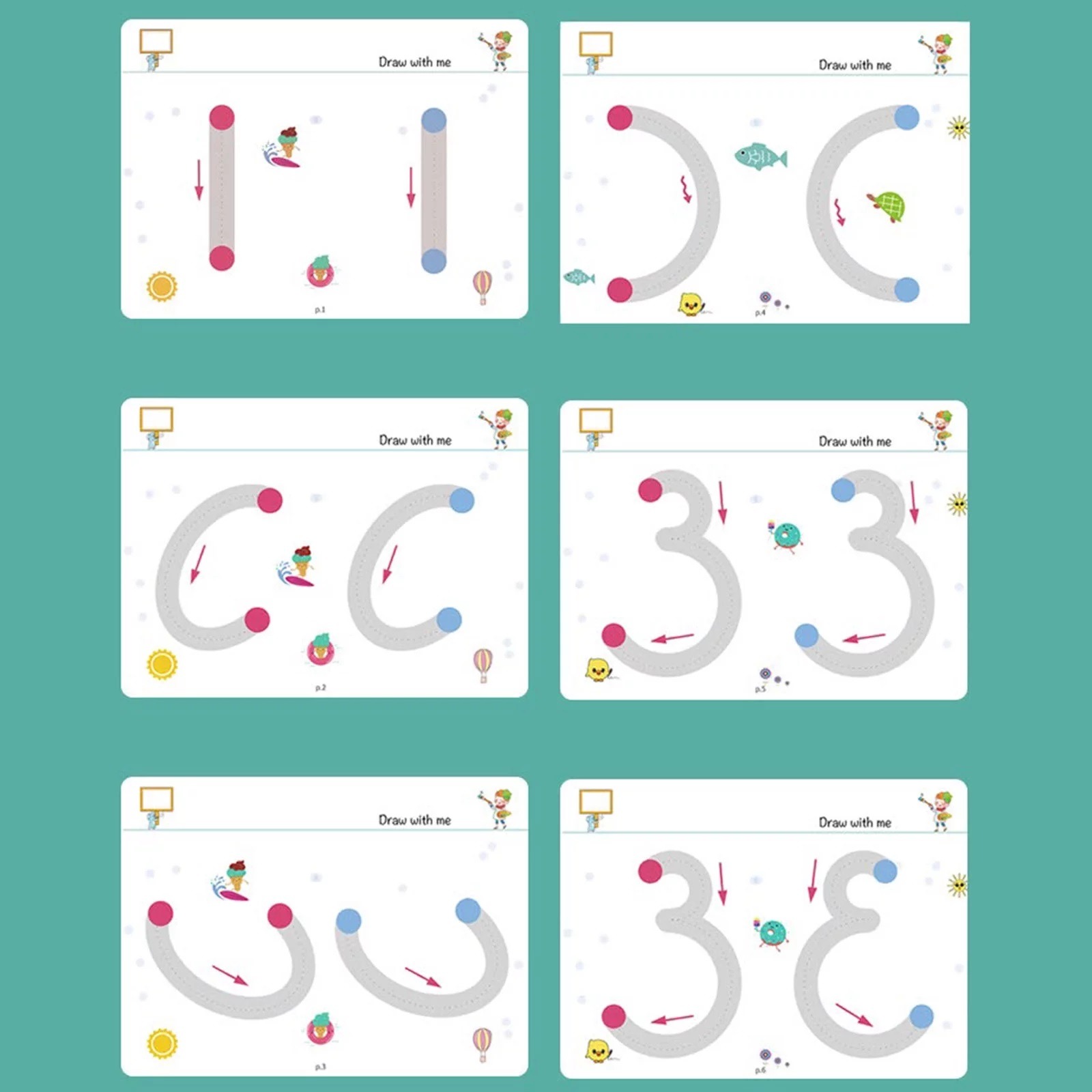 A4 Kids Educational Learning Tracing Book | 64 Pages Dot-to-Dot Activity Workbook with 2 Markers (Big Size) - Image 4