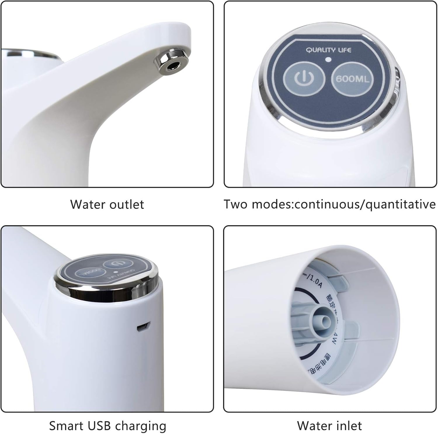 Touch Intelligent Electric Water Pump – Rechargeable Automatic Dispenser For Bottled Water With One -Touch Operation (Random Color) - Image 5