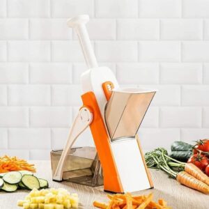 Safe-Slice Vertical Mandoline Slicer – Multi-Purpose Vegetable Cutter & Julienne Tool with Adjustable Thickness