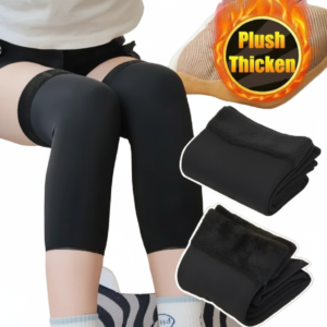 1 Pair Thermal Wool Knee Brace Sleeves – Long Warm Leg Support For Winter, Pain Relief & Joint Protection For Men And Women (Black)