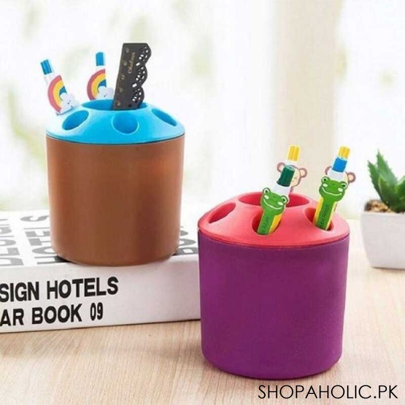 Pen Vase Pencil holder Makeup Brush Holder Stationery Desk Tidy Container( random color ) - Image 4