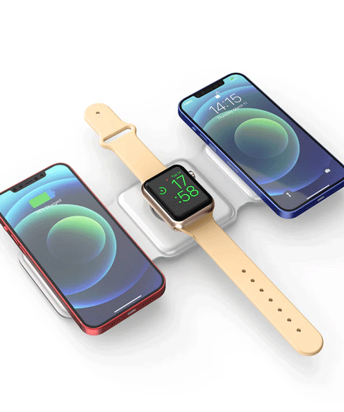 3 in 1 Magnetic Foldable Wireless Charging Station 15W Fast Charger for iPhone, AirPods & Smartwatch - Image 4