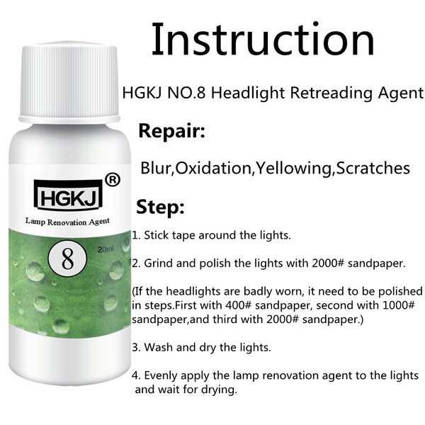HGKJ-5 50ml Car Headlight Restoration Agent Powerful Cleaner For Clear Shine And UV Protection | Restores Cloudy Yellowed Headlights To Like-New Condition - Image 7