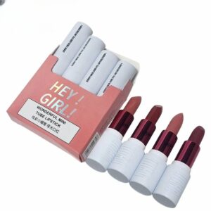 HengFang Hey Girl Mini Velvet Matte Lipstick Set | High Pigment Long-Lasting Lip Color | Pack of 4 Shades