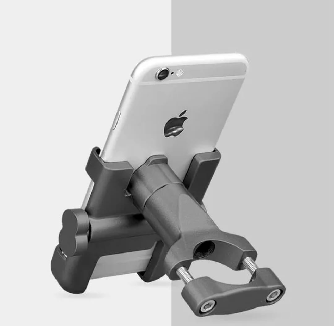 Aluminum Alloy Bike & Motorcycle Handlebar Phone Holder | Universal Mobile Stand Mount Bracket (Metal Body) - Image 4