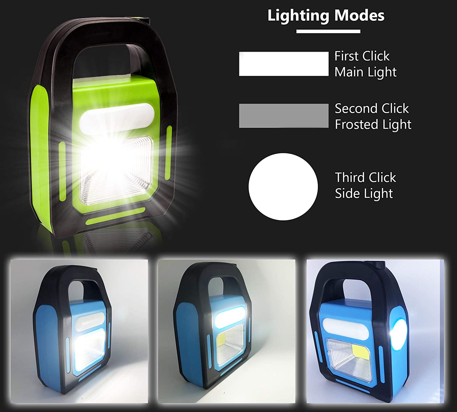 Solar Rechargeable 3-in-1 Emergency Light - Hurry Bolt Portable LED Work Light, Torch & Power Bank - Image 2
