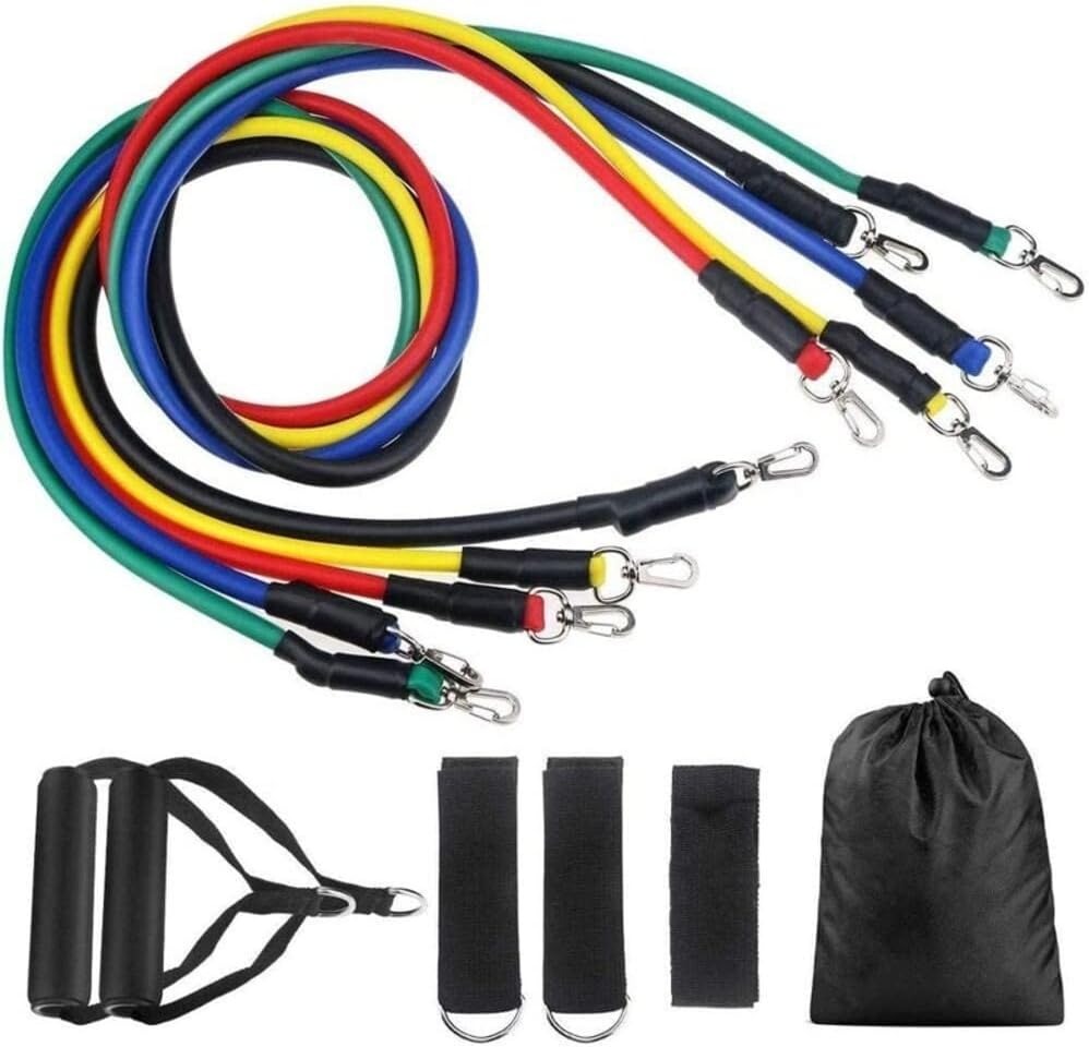 Resistance Bands Set | 11pcs Latex Pull Rope | With Door Anchor, Handles & Ankle Straps | Home & Gym Workout - Image 2