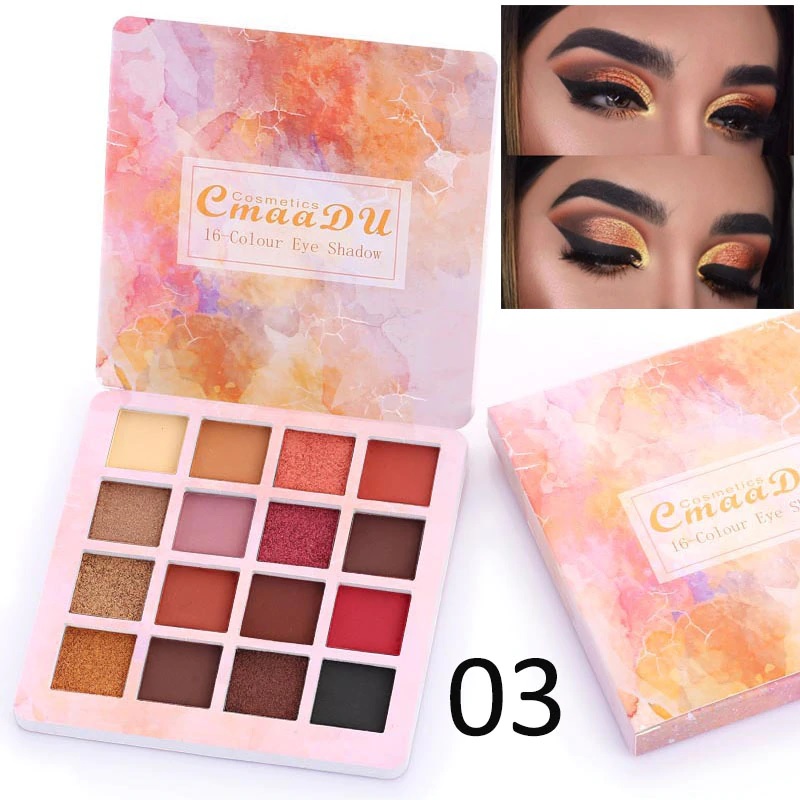 16 Color Eyeshadow Makeup Palette Matte & Shimmer Powder Eye Shadow Kit - Multi Color - Image 5