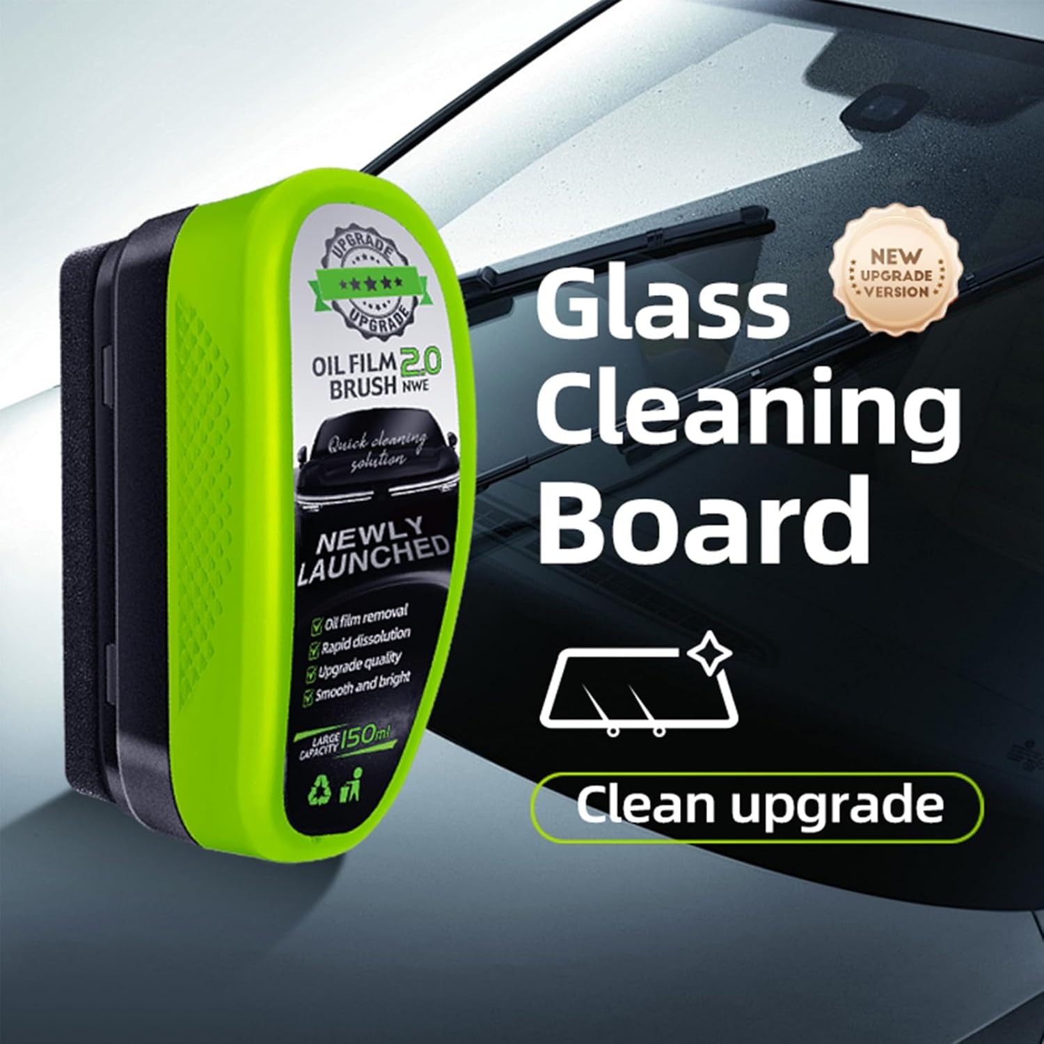 Universal Glass Cleaner,clear Vision Car Glass Oil Film Cleaner Brush For Windshield | Bottle also Included - Image 6