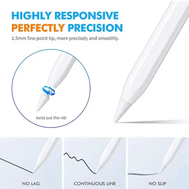 Universal Rechargeable Stylus Pen for Touchscreen Devices | Magnetic Stylus with High-Precision Tip | USB Type-C Charging | Compatible with iPad, Android & Tablets - Image 6