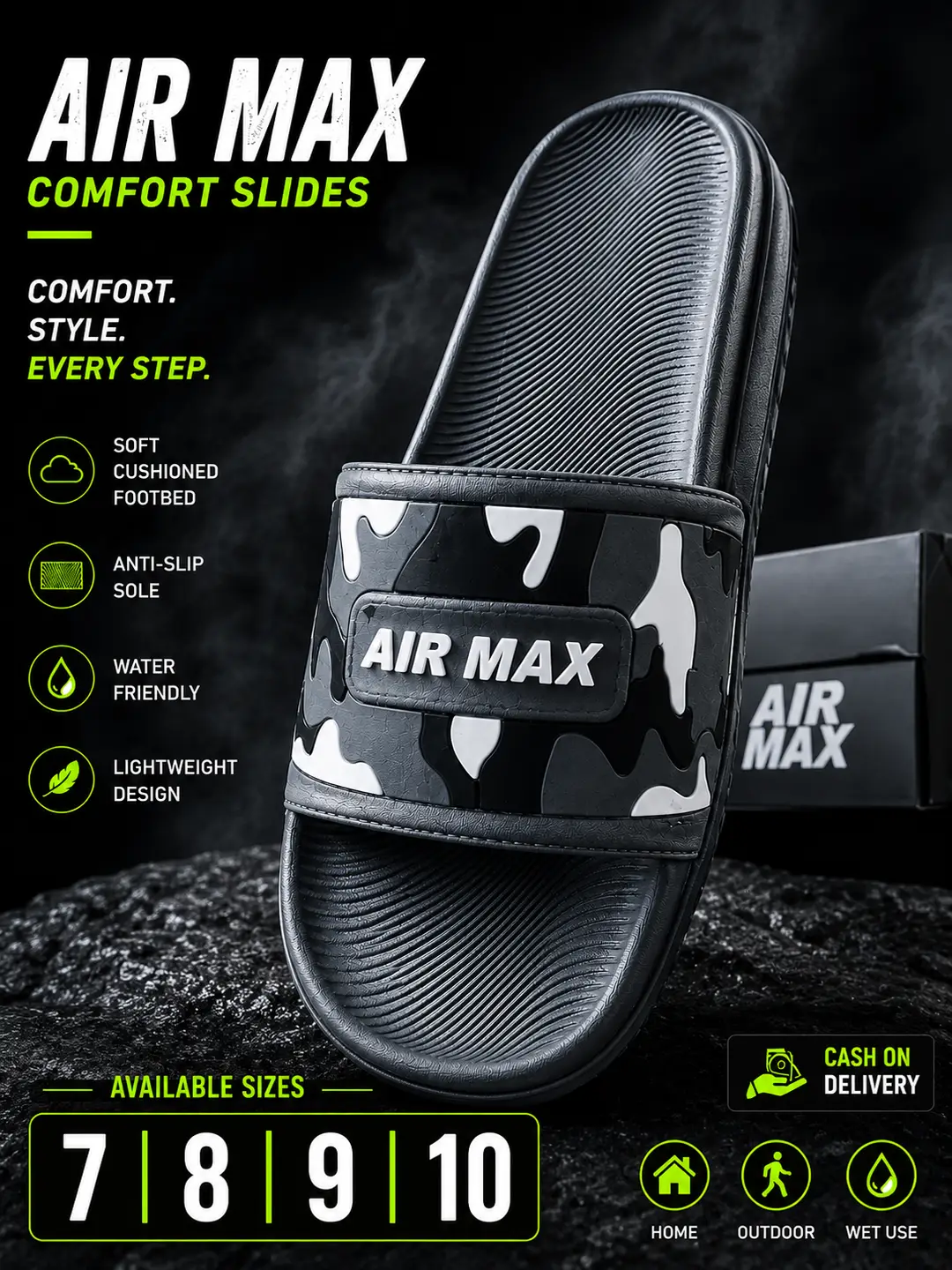 Air Max Camo Slides for Men – Lightweight Comfort Slippers - Image 4