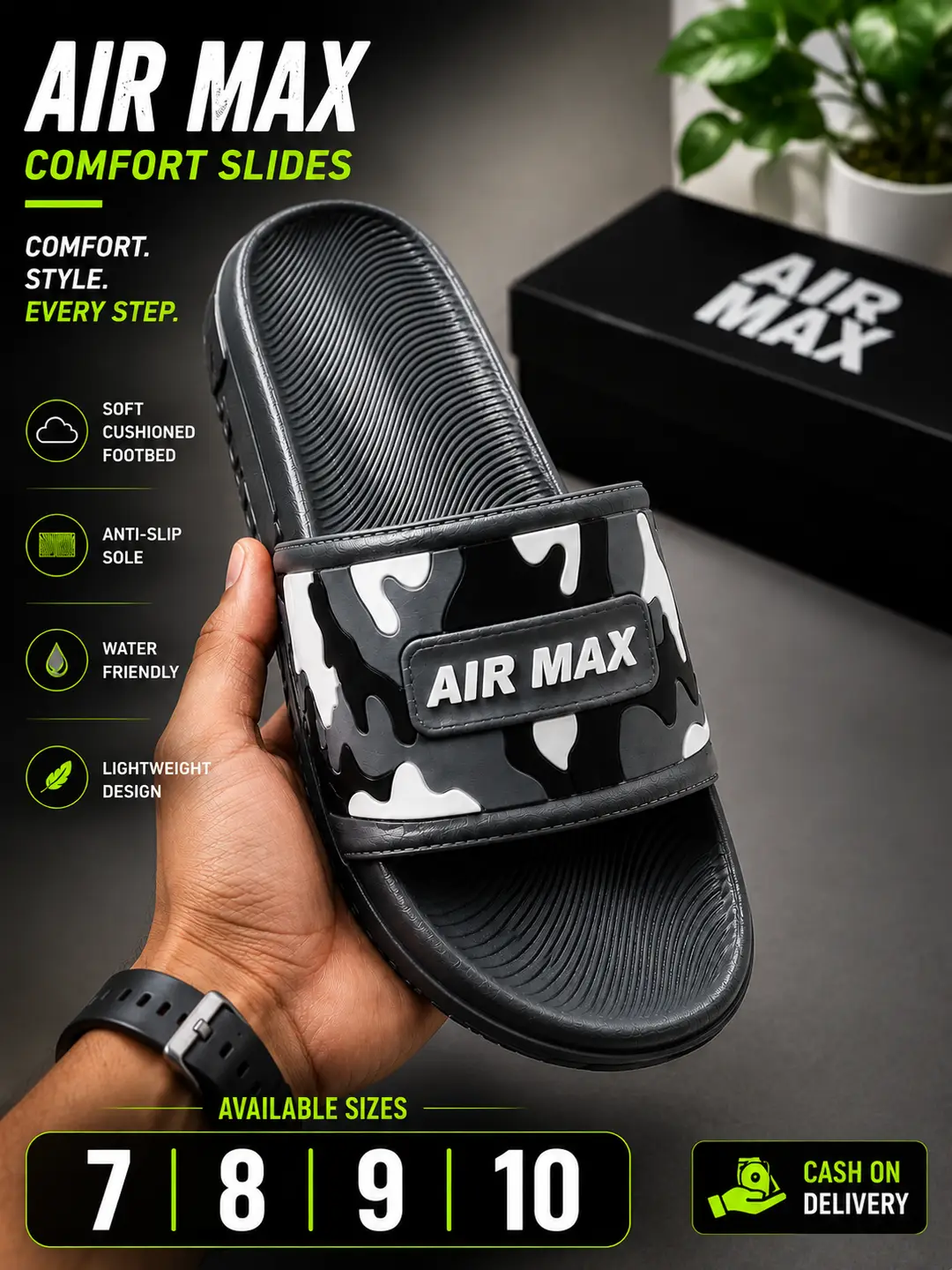 Air Max Camo Slides for Men – Lightweight Comfort Slippers - Image 5