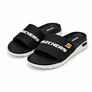 Men’s Rubber Fancy Slide Slippers Comfort Slide |SKCHR-BLACK|