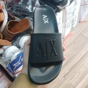 Men's Rubber Fancy Slide Slippers (AIX-BLACK)