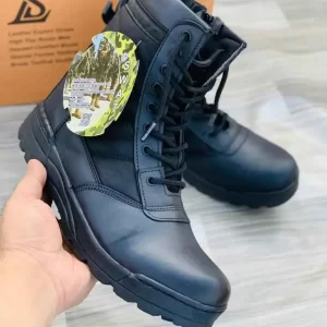 Men’s Synthetic Leather Fancy Knee High Boots (BLACK SWAT)