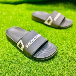 Men's Grey Rubber Slide Slippers Casual Home Office Wear