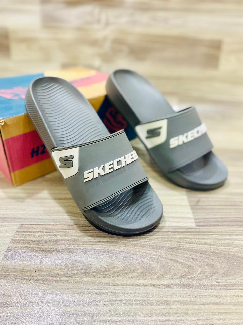 Men's Grey Rubber Slide Slippers Casual Home Office Wear - Image 3