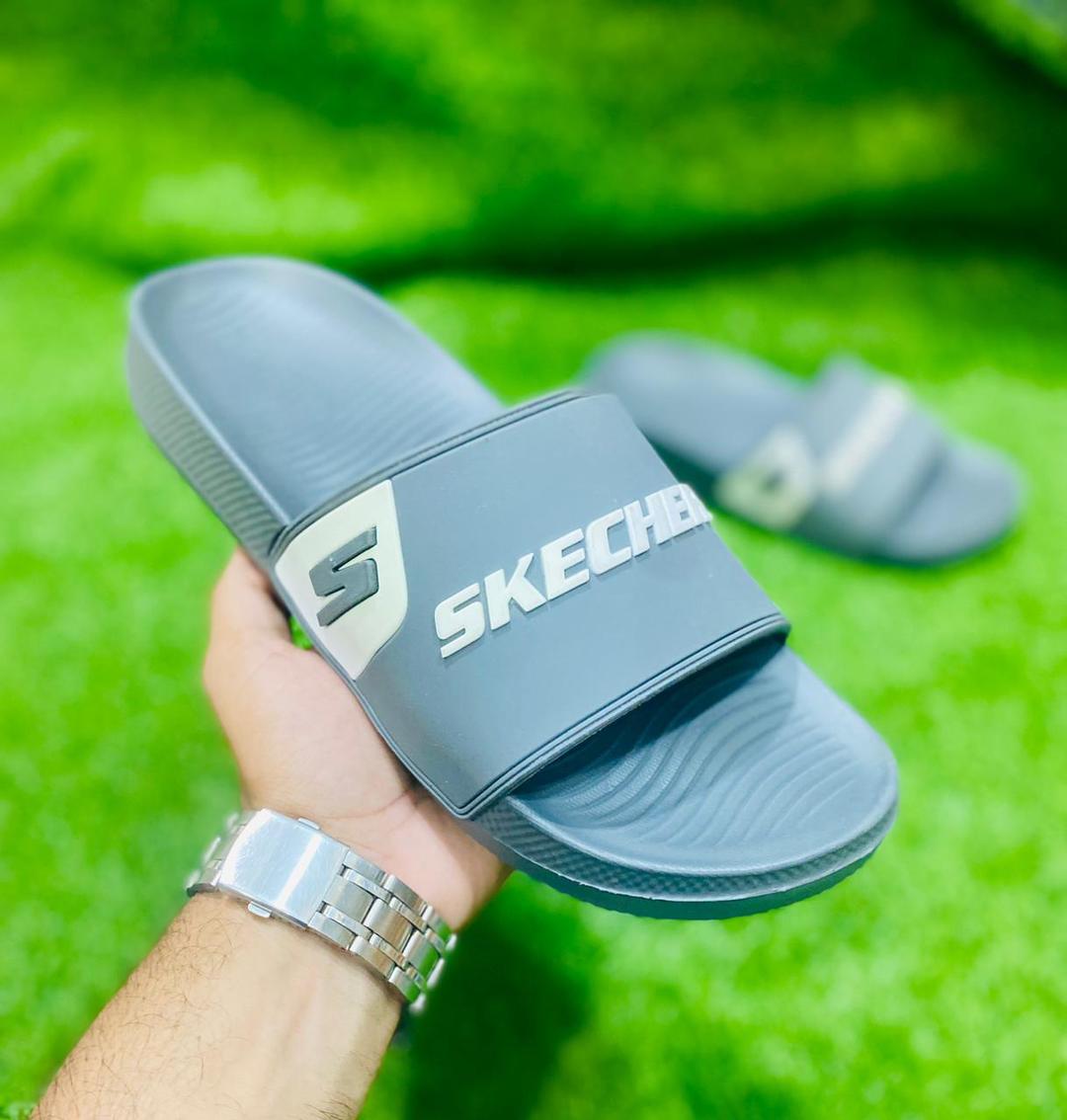 Men's Grey Rubber Slide Slippers Casual Home Office Wear - Image 4