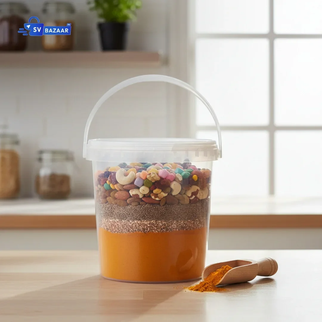 Clear Plastic Bucket for Storage & Food - 1000ML - 150pcs - Image 2