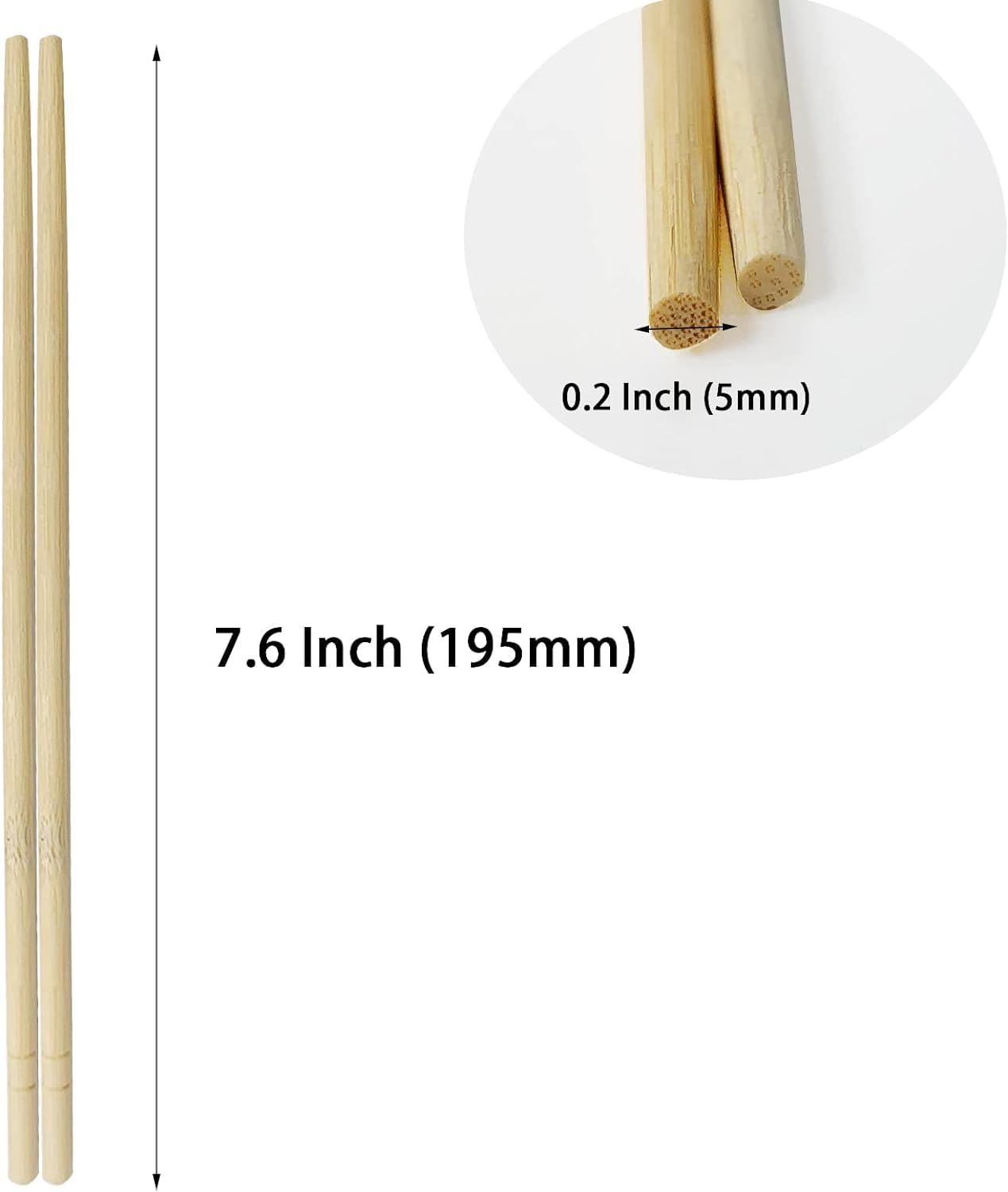 Bamboo Chopsticks - Pack of 100 Pairs (200 Sticks) Reusable Natural Wood - Image 11