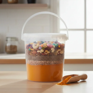 Clear Plastic Bucket for Storage & Food β 1000ML